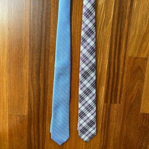 Two (2) Boys XMI Ties Light Blue & Purple Plaid